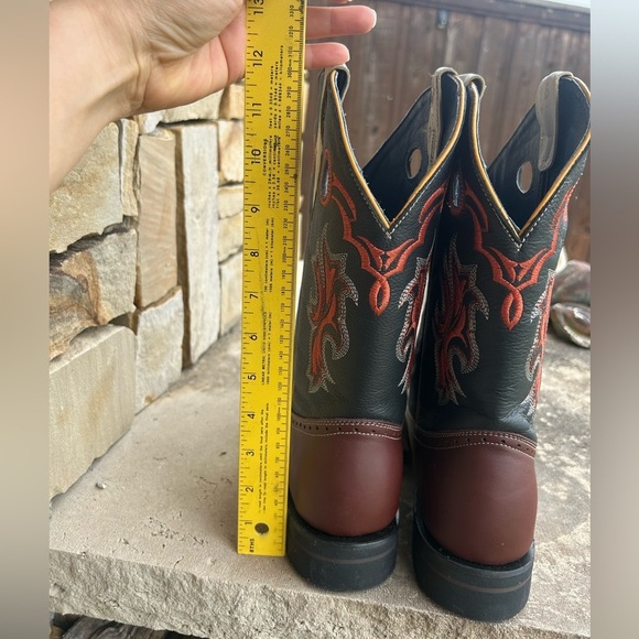 Western Cowboy Mens Boots full grain hide leather square tipSz-28 (US 9.5) locBB - Picture 5 of 10